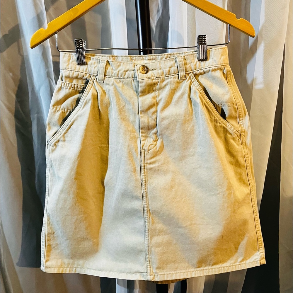 Khaki Denim Skirt